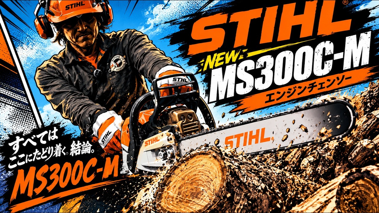 【新型チェンソー】STIHL MS 300 C-Mを実際に使ってみた！50ccクラス最高峰のパワーを体感　2026年10月15日発売